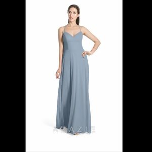 Azazie Kelis Bridesmaid Dress Dusty Blue -Size A12